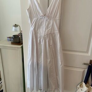 House of CB White V-Neck Midi Dress